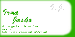 irma jasko business card